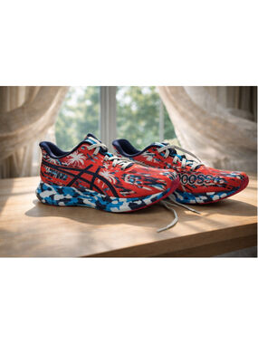 ASICS NOOSA Tri Running Shoes Women's Size 8 Multicolor Red Blue Athletic Sneake